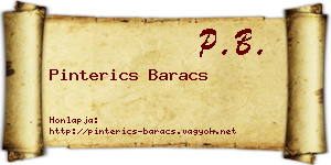 Pinterics Baracs névjegykártya
